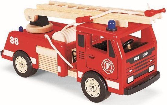 Camion de pompiers en bois - Les Petits Raffineurs