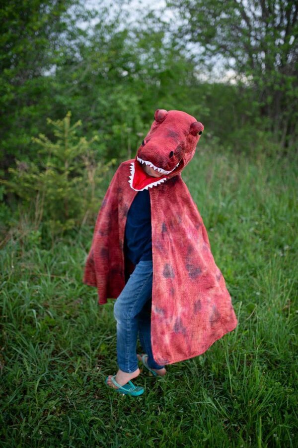 Cape T-Rex Rouge 4-6 ans