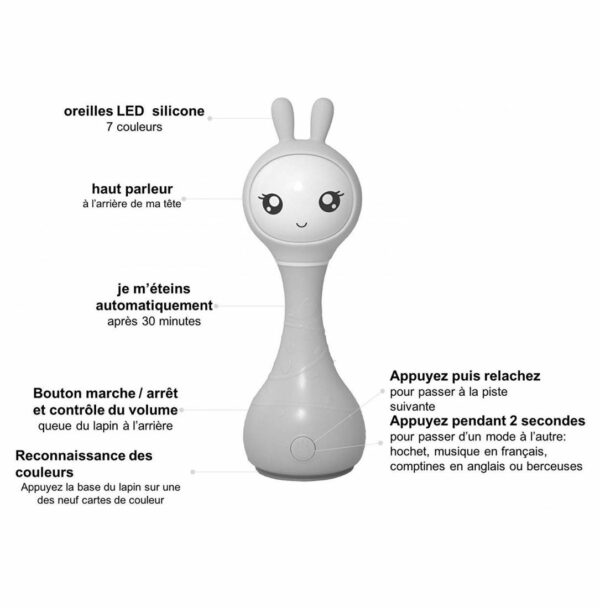 Alilo hochet Smart Bunny - Rose – Image 2