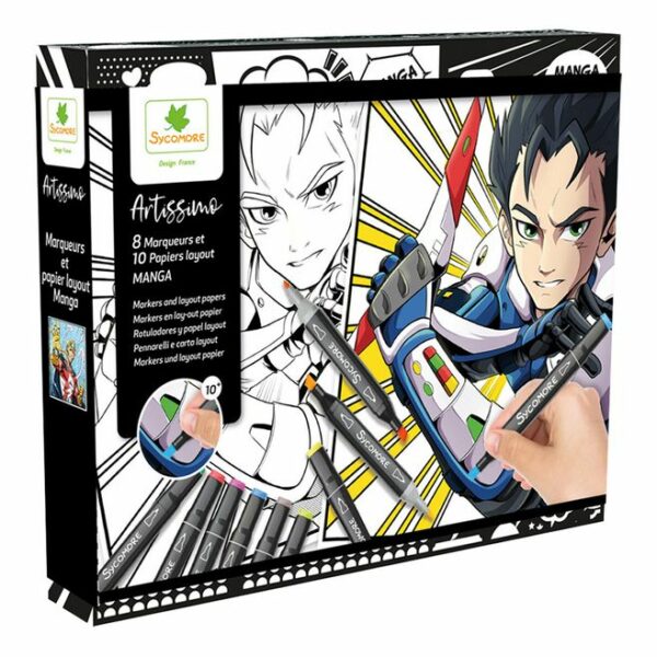 Manga garçon - Marqueurs et papiers