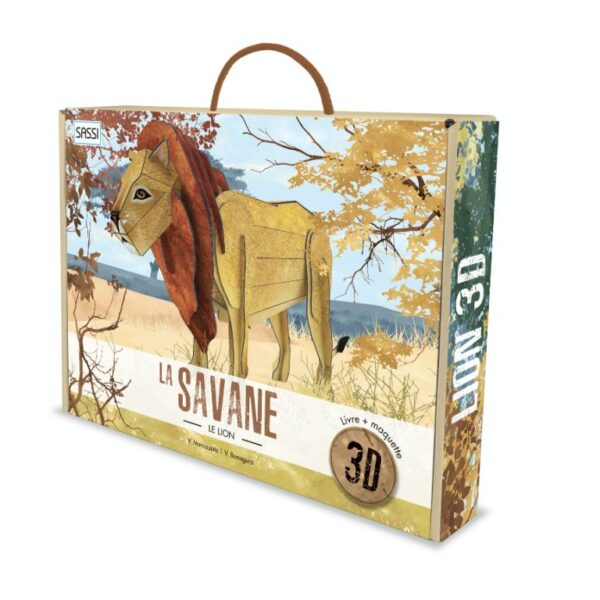 Puzzle Livre Savane - Le lion 3D