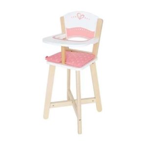 Chaise-haute en bois pour poupée