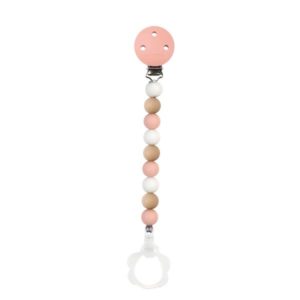 Attache-Tétine en silicone – Rose