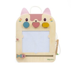 Ardoise Magique en bois Jeanne le chat