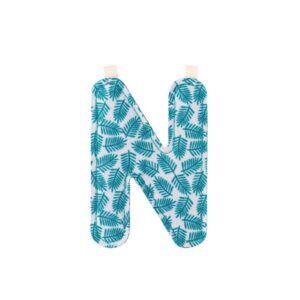 Lettre en tissu N – Feuilles