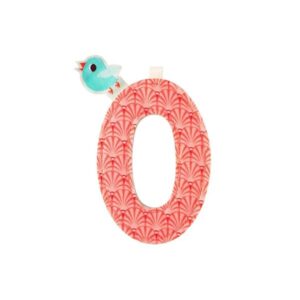 Lettre en tissu O – Oiseau et réversible