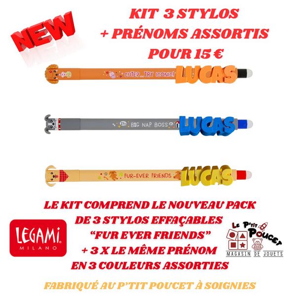 2000000002101-pack-duo-legami---set-de-3-stylos-effacables-chien--3-prenoms