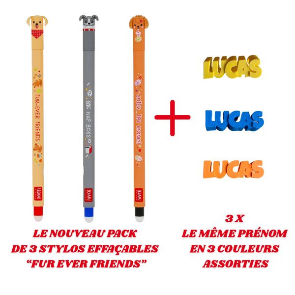 2000000002101-pack-duo-legami---set-de-3-stylos-effacables-chien--3-prenoms