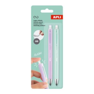 2 crayons Infini rétractables mauve & vert