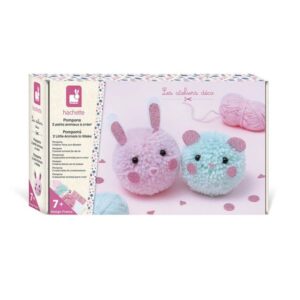 Kit Créatif – 2 Pompons Animaux à Créer