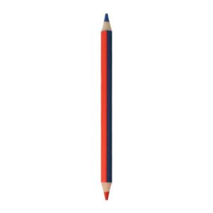 Crayon 2 couleurs rouge et bleu